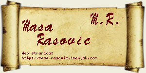 Maša Rašović vizit kartica
